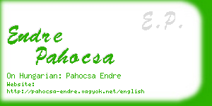 endre pahocsa business card